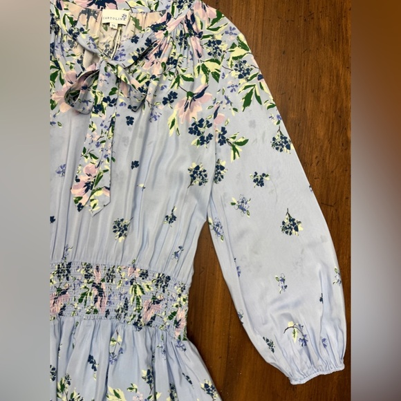Cartolina Emelia Mini Dress Size XL Light Blue Floral Ruffle Smocked Waist NWT - Picture 10 of 16